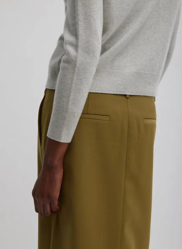 Tibi Tropical Wool Maxi Trouser Skirt Dark Hazel Store