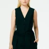 Tibi Tropical Wool Vest Black Online