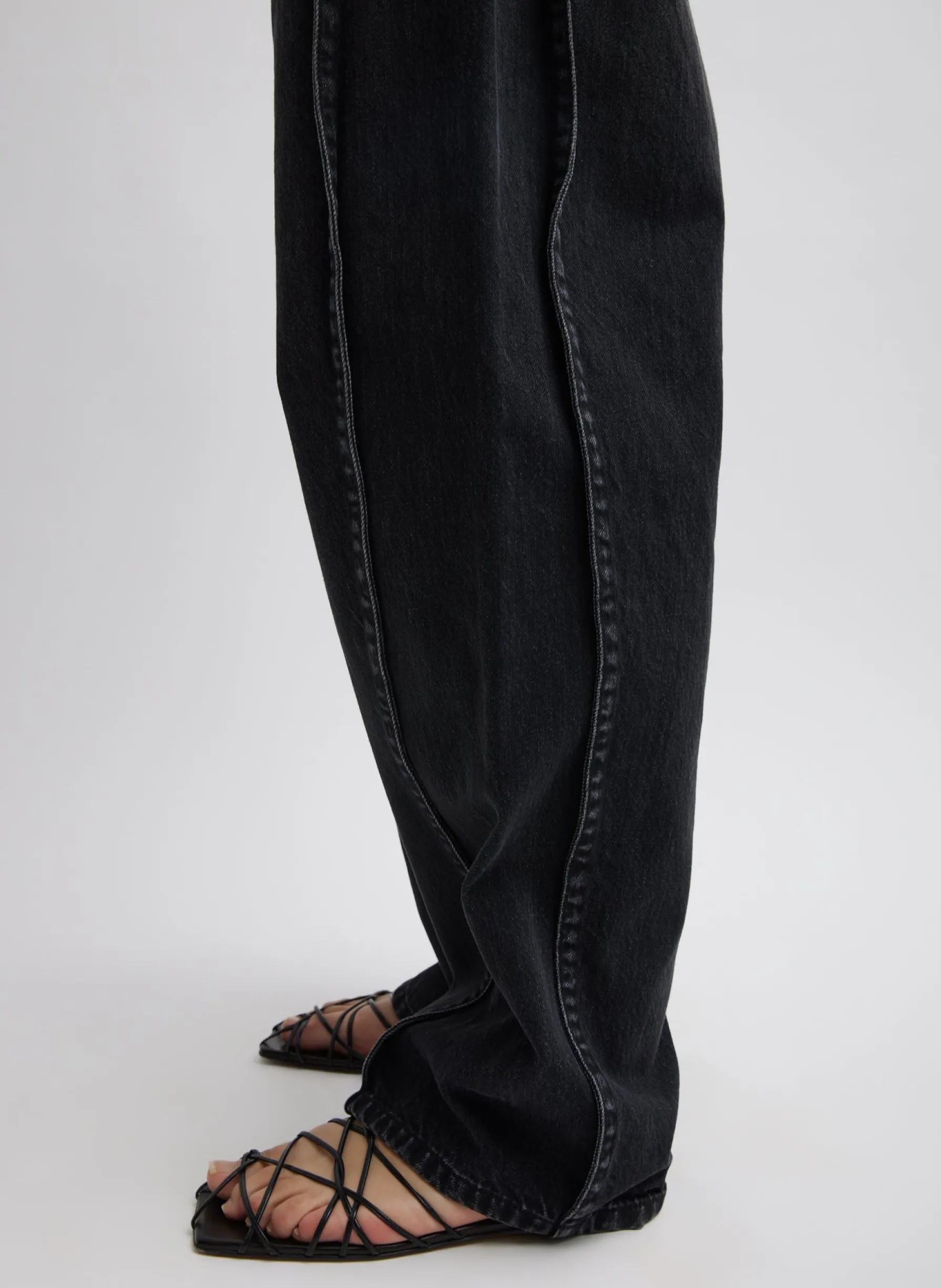 Tibi Denim Tuck Jean Vintage Black Hot