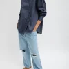 Tibi Vintage Wash Denim Ryder Jean Vintage Blue Clearance