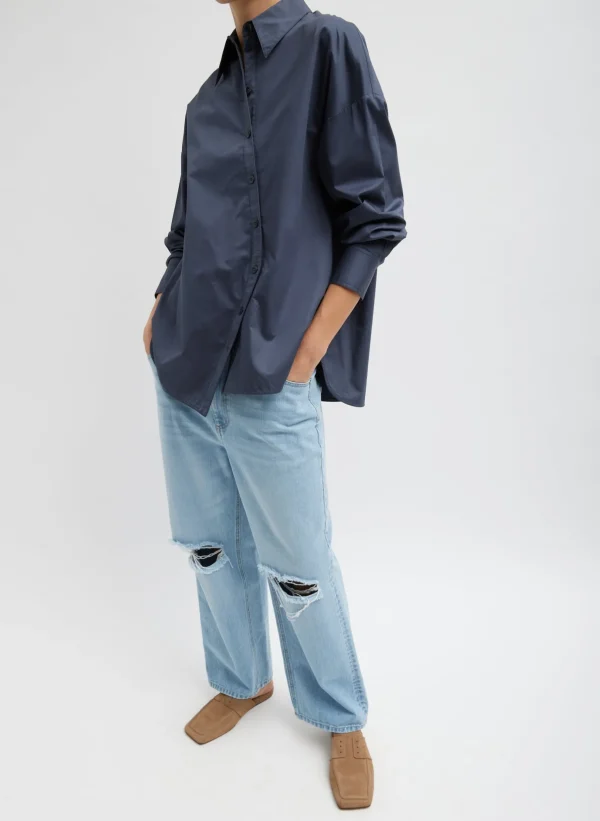 Tibi Vintage Wash Denim Ryder Jean Vintage Blue Clearance