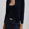 Tibi Washable Cashmere Shrunken Cardigan Navy Discount