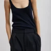 Tibi Washable Cashmere Tank Sweater Navy Discount