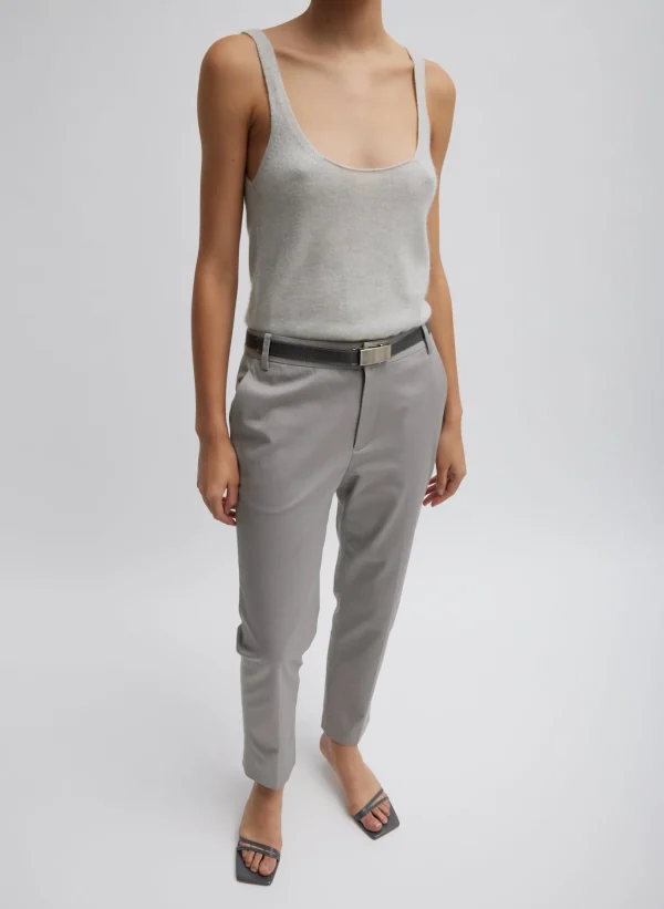 Tibi Washable Cashmere Tank Sweater Light Heather Grey Best Sale